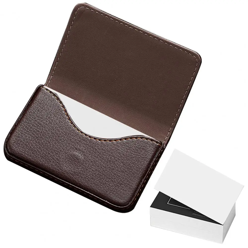 10.2*6.5cm Faux Leather Business Card Holder With Magnetic Closure Slim Business Card Carrier Name Card Organizer Wallet Shut