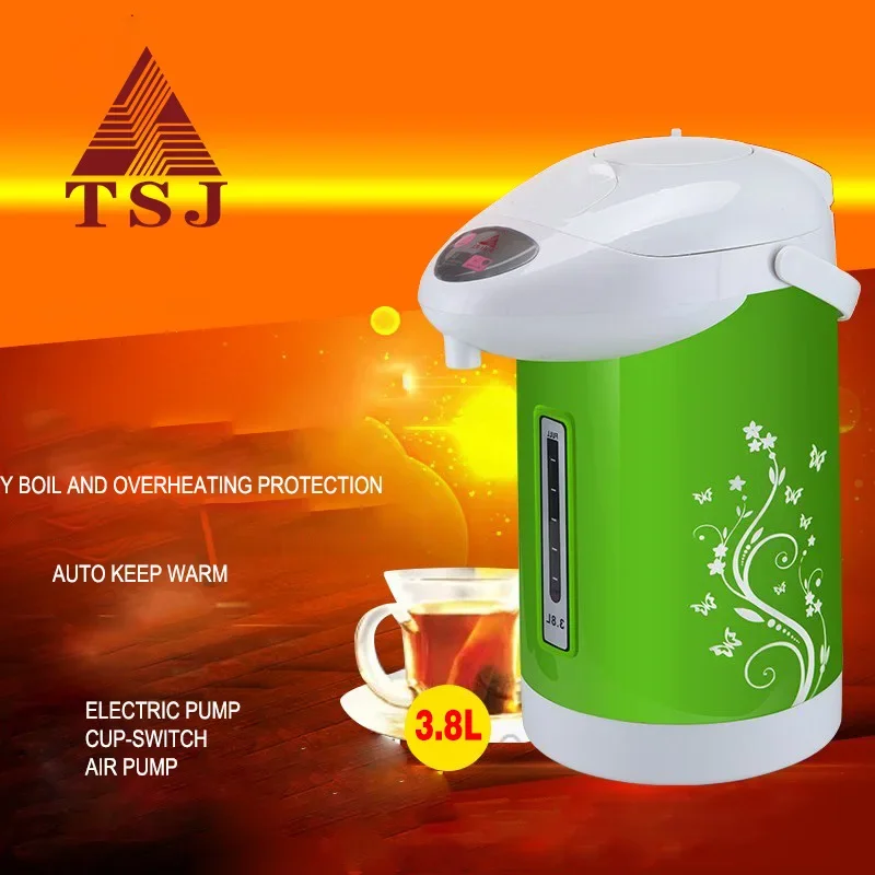 TSJ 3.8L household 220V stainless steel electric water bottle insulation hot water kettle 110V  constant temperature kettle