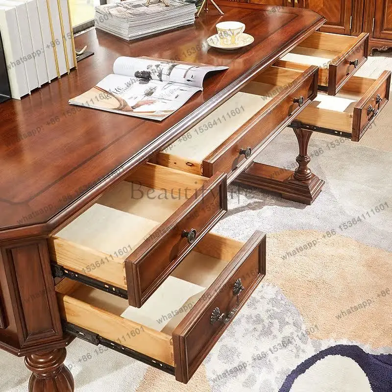 American desk solid wood antique calligraphy table writing desk European style