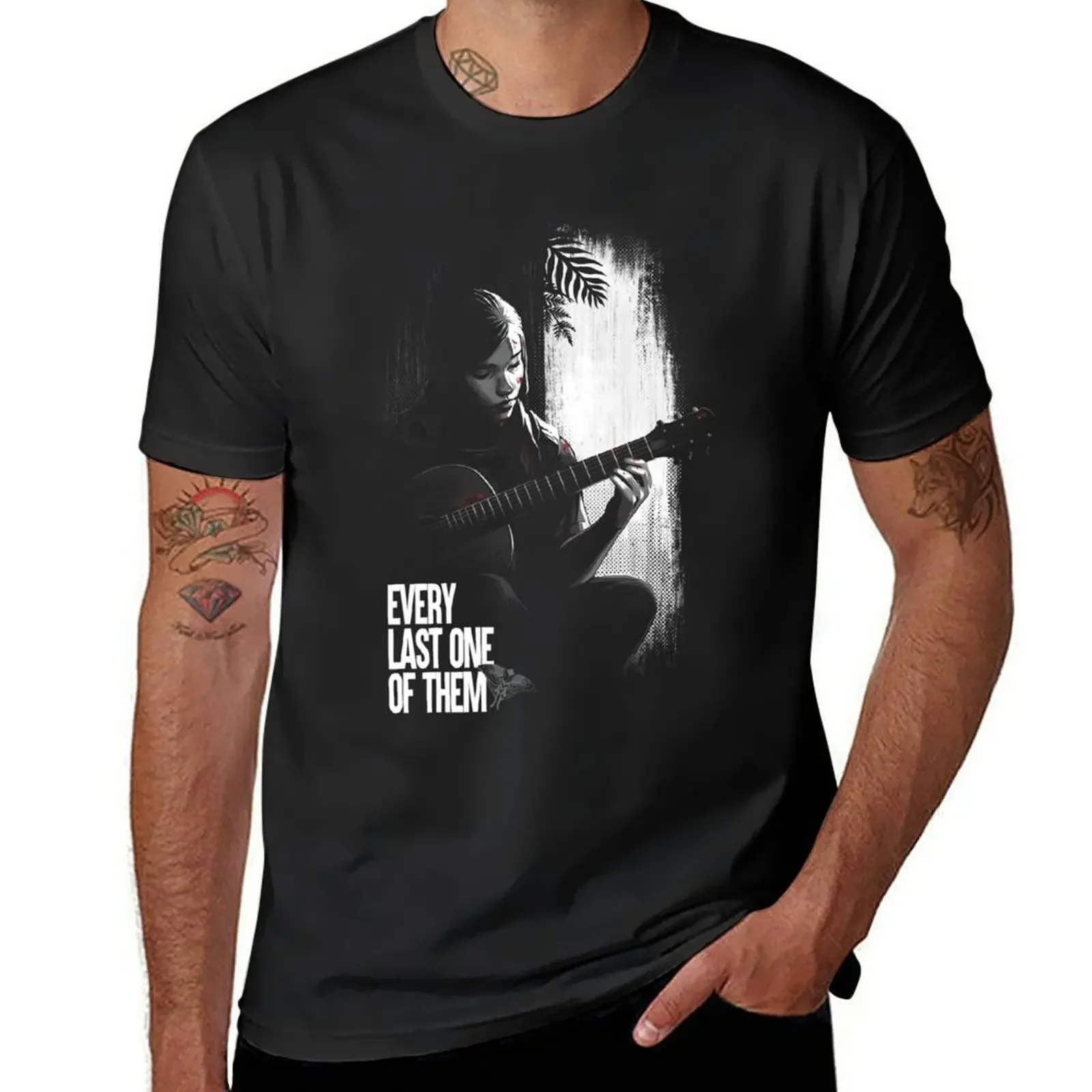 

Funny Gifts Every Last One Of Them Ellie With Guitar The Last Of Us Cute Gift T-Shirt vintage men clothes