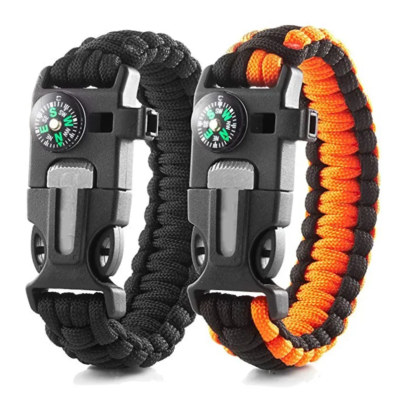 

New Outdoor Multi-function Paracord Survival Bracelet Igniter Lighter Camping Adventure Emergency Rescue Survival Rope Bracelet