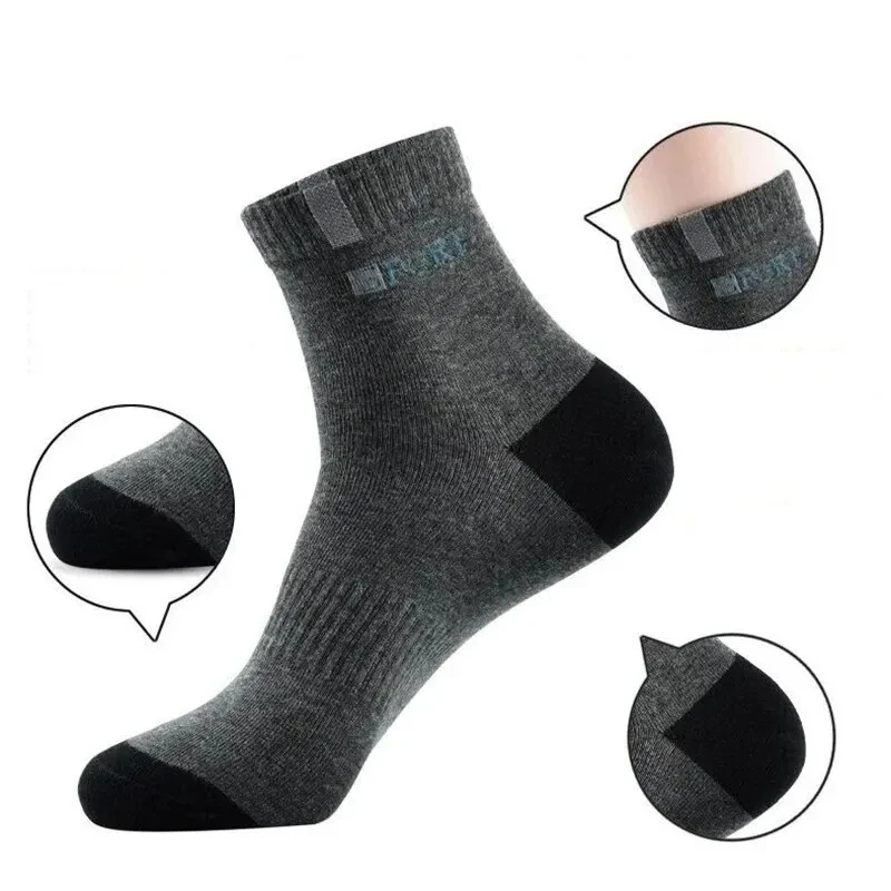 5 Pairs Breathable Bamboo Fiber Light Business Absorb Sweat Deodorant Men Tube Ankle Nonslip Socks For Spring Summer And Autumn