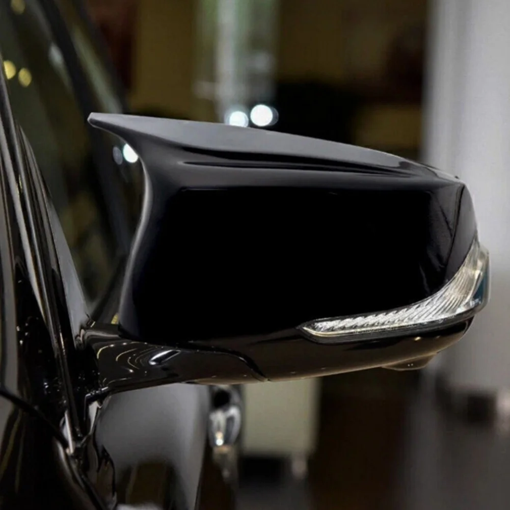 Mirror Damage Protection Gloss Black Gloss Black Mirror Covers Gloss Black Mirror Cover Glossy Finish Look ABS Plastic Material