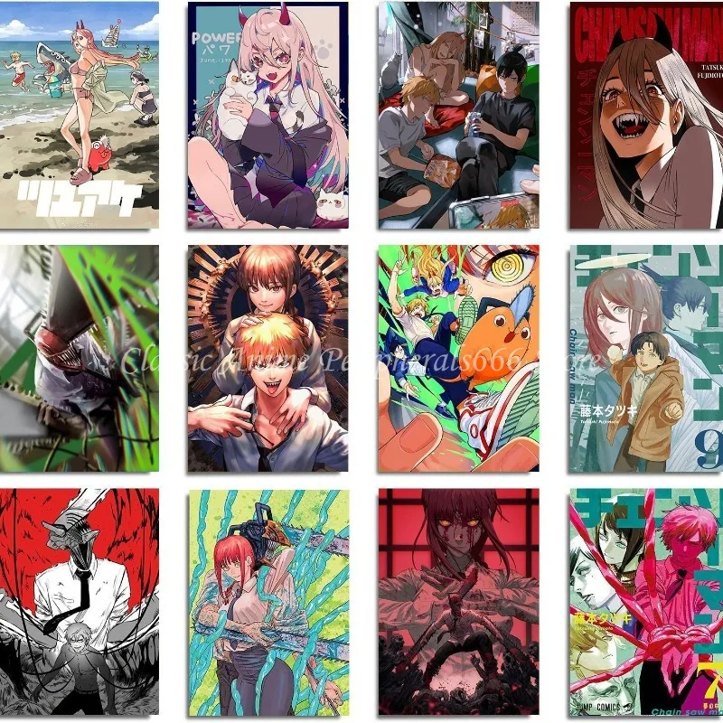 

Tatsuki Fujimoto Anime Chainsaw Man Denji‌ Power Makima Poster HD Picture Printing Canvas Painting Home Art Decoration Painting