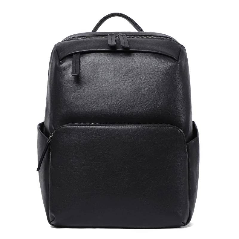 Large Capacity Laptop Bag Genuine Leather Backpack Weekend Work Travel Bag Pack Mens Business Waterproof Backpack Schoolbag