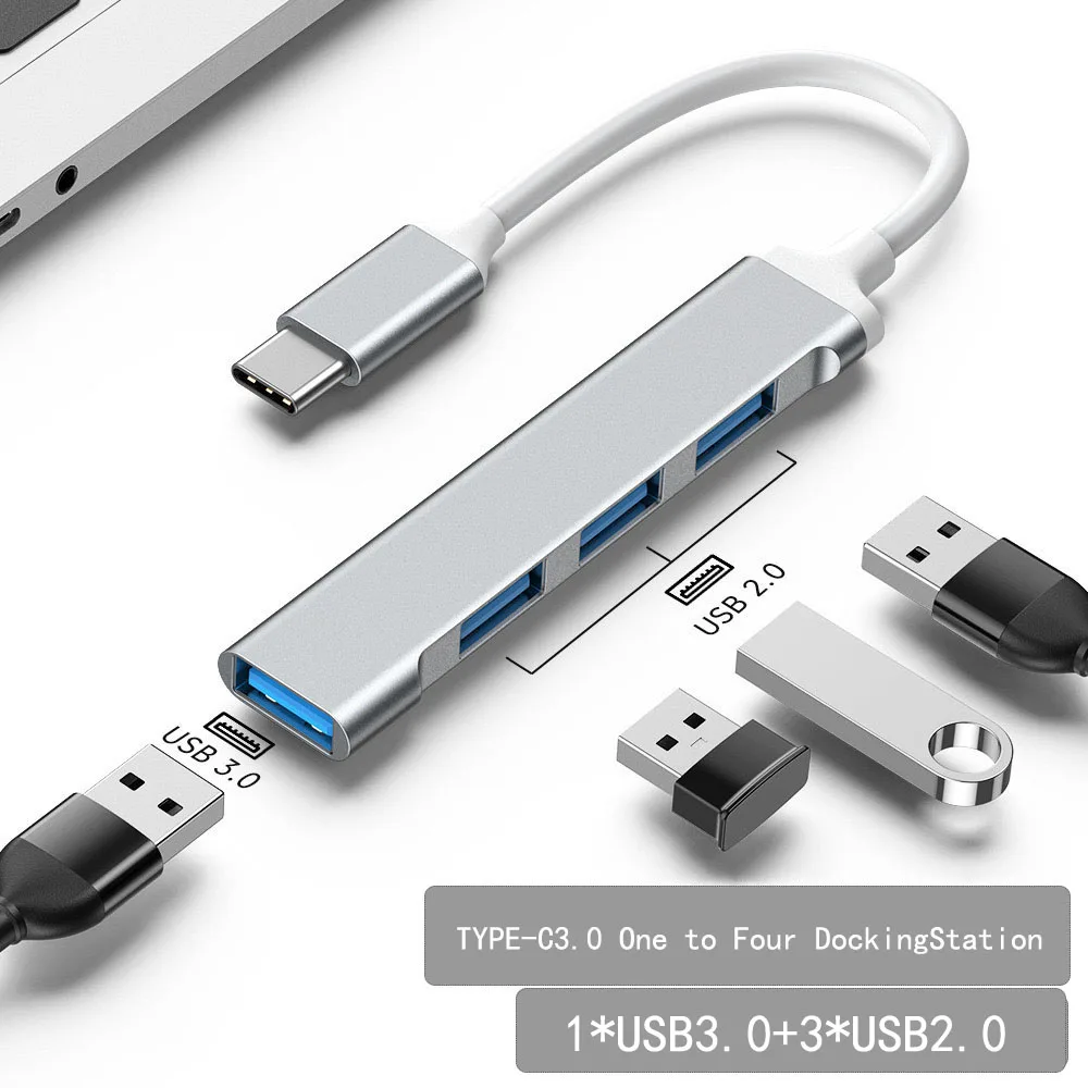 

Док-станция типа C от одного до четырех человек, USB-док-станция, многофункциональный концентратор для ноутбука, интерфейс 3.0 к VGA