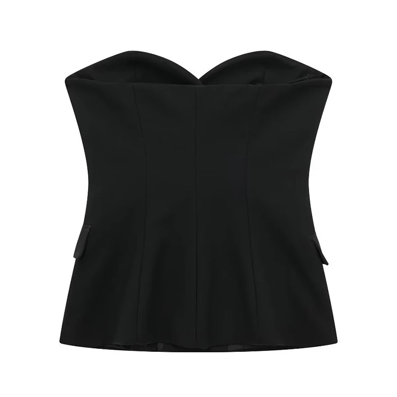 Summer Women Sleeveless Strapeless Vest Wrapped Tube Top Elegant Corset Off Shoulder Sexy Vest Fashion  Lady Bustier Suspender