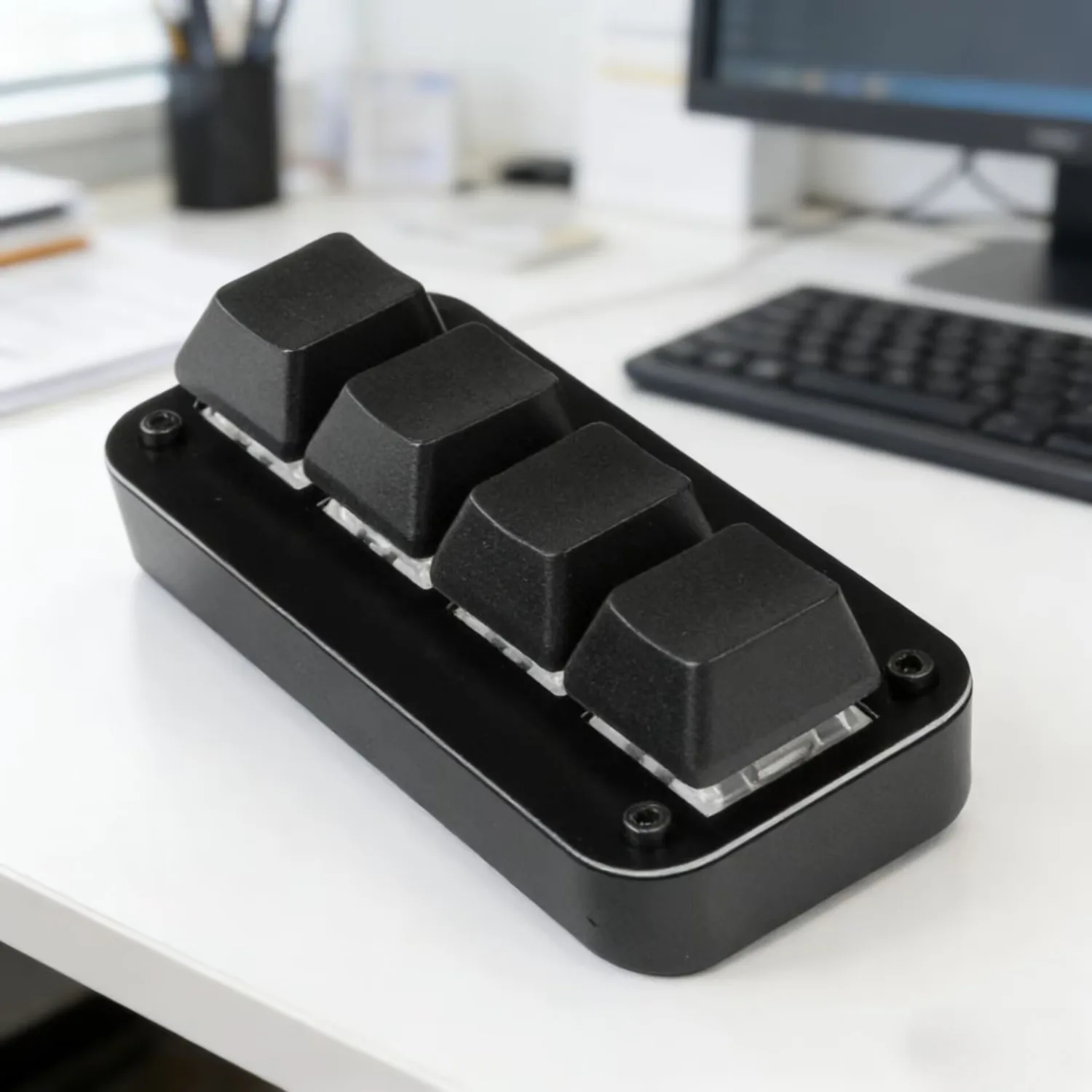 Four-key Custom Mechanical Keyboard Supports Bluetooth/USB/2.4G, Shortcut Keys, Macro Programming, Gaming, and Office Use