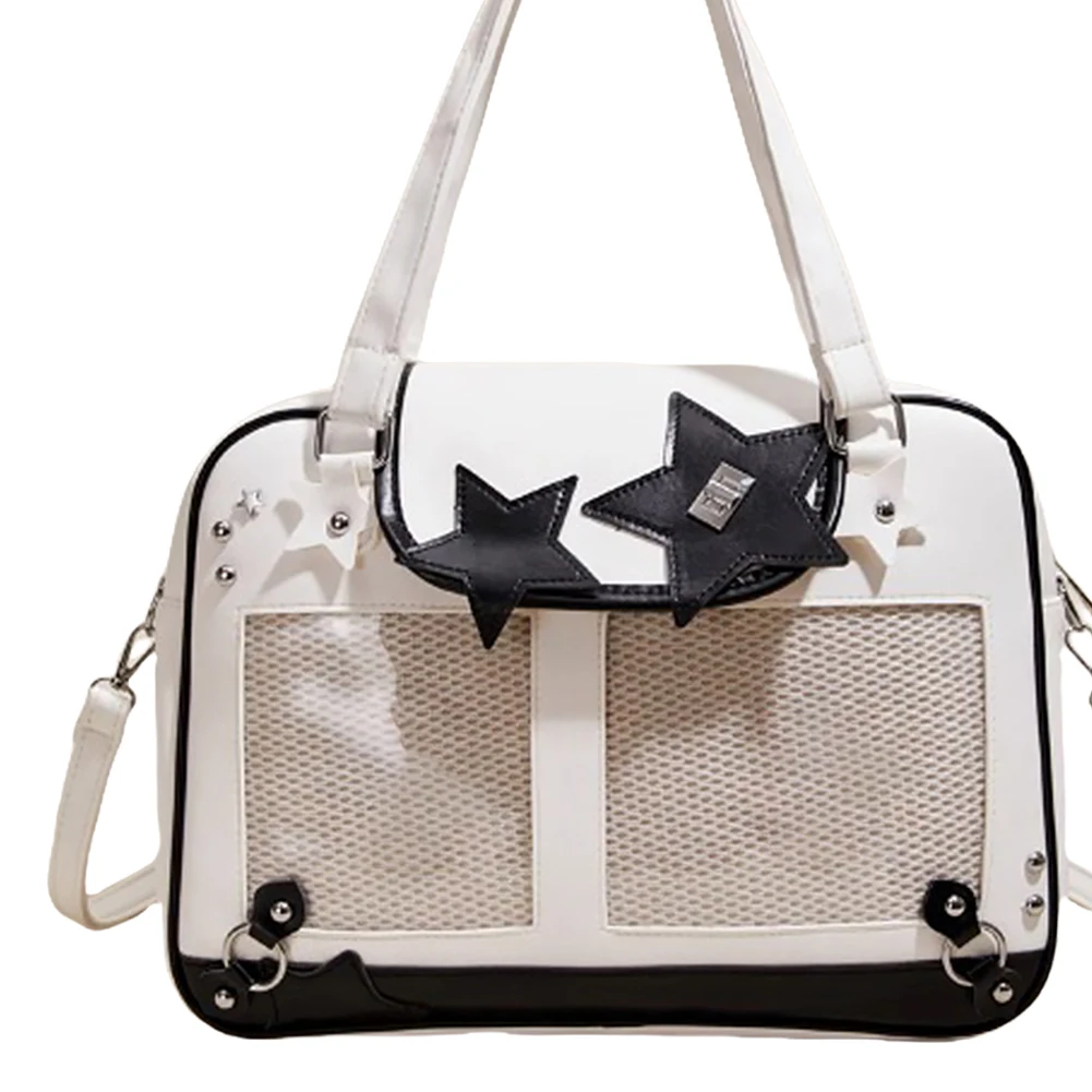 

Женская сумка через плечо, вместительная квадратная сумка-слинг из искусственной кожи, кавайная сумка-итабэг с звездами, для путешествий, шопинга и поездок на работу