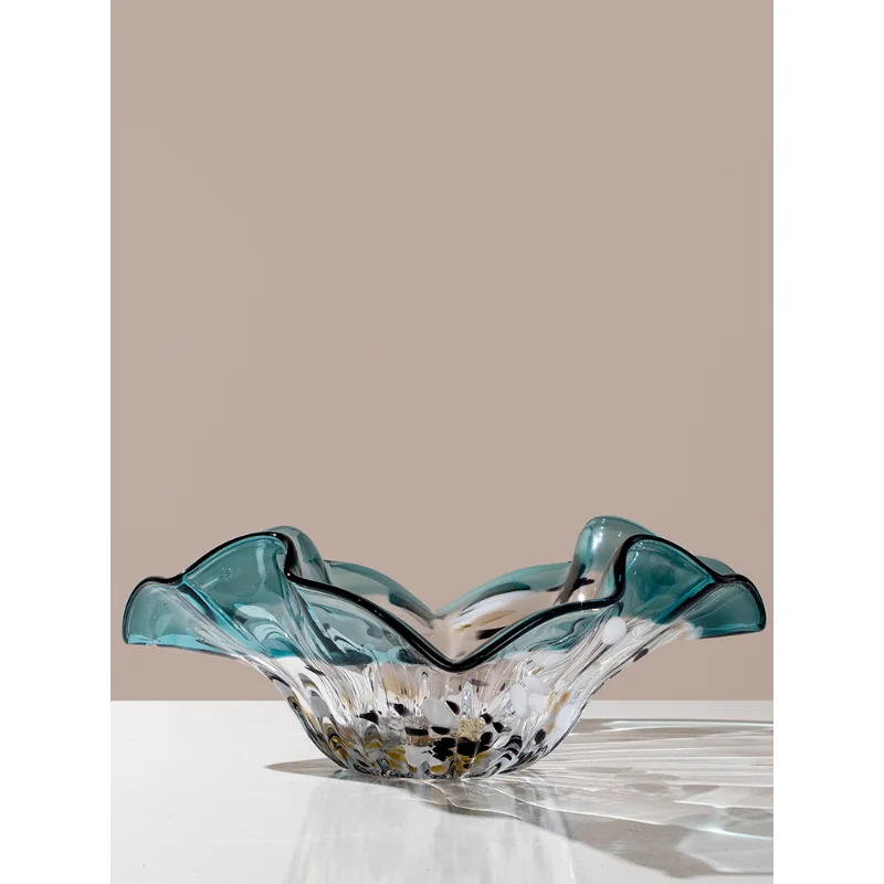 

Modern Light Luxury Glass Fruit Plate Tea Table Decoration Fruit Plate Candy Plate Dried Fruit Tray Living Room
