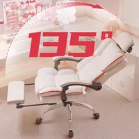 Work Chair Anime Gamer Ergonomic Office Massage Leather Cheap Leg Rest Vanity Stool Height Adjustable Pc Game Special Computer