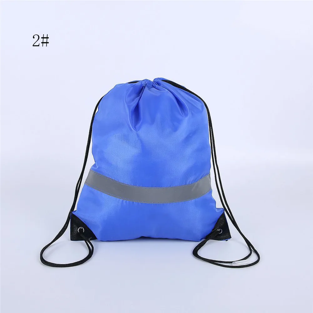 Drawstring Backpack Waterproof Sport Gym Bag With Reflective Strip For Travel Outdoor Shopping Swimming Basketball Yoga Bags