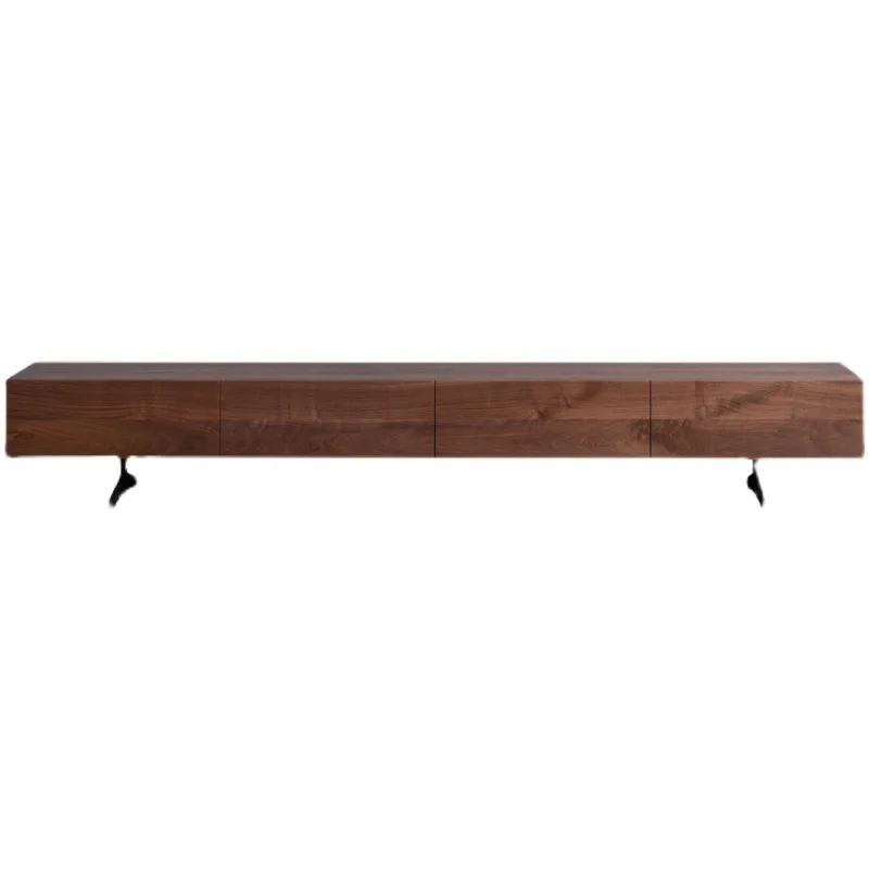 

Nordic black walnut cherry wood TV cabinet, simple modern Italian small apartment log floor cabinet