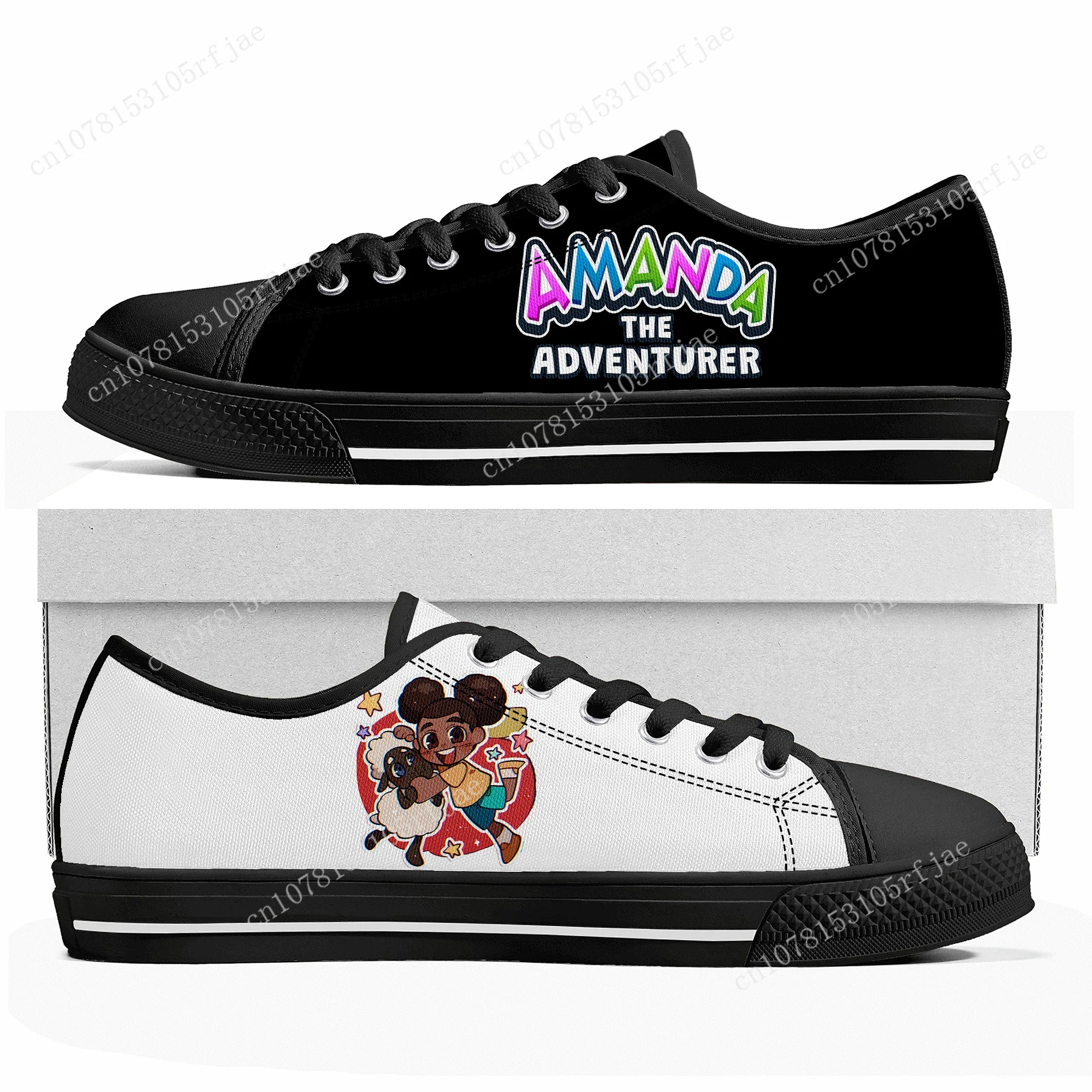Amanda the Adventurer Custom Low Top Sneakers Womens Mens Teenager High Quality Shoes Casual Tailor-Made Canvas Sneaker Shoe