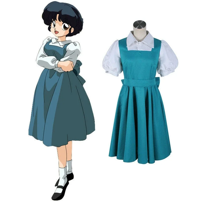 Ranma 1/2 The Case of the Furinkan Stalker! Akane Tendo Akane Outfit Dress Cosplay Costume PA8111