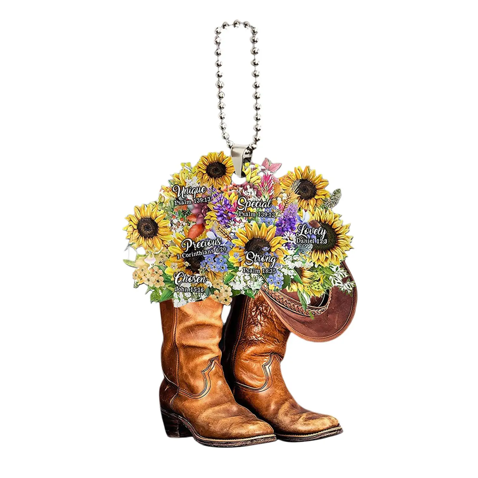 Generic Cowboy Boots and Hats Pendant Universal Hanging Accessories Cowgirl Hat Boots Charm Acrylic Car Rearview Mirror Pendant