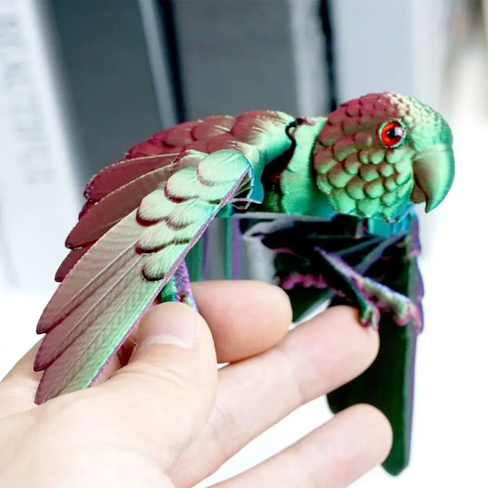 ثلاثية الأبعاد مطبوعة الببغاء نموذج لجسم المفاصل المنقولة الببغاء تمثال الطيور مع أجنحة ديكور المنزل التوحد أدهد ألعاب ترفيهية هدايا صغيرة