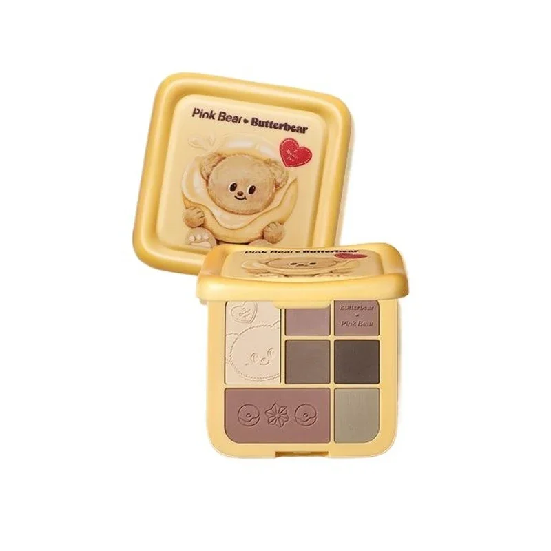 Paleta de sombras de ojos Pinkbear, acabado mate aterciopelado, 7 colores, color nude, topo y marrón, sombras de ojos neutras, aspecto de maquillaje de ojos ahumado Natural