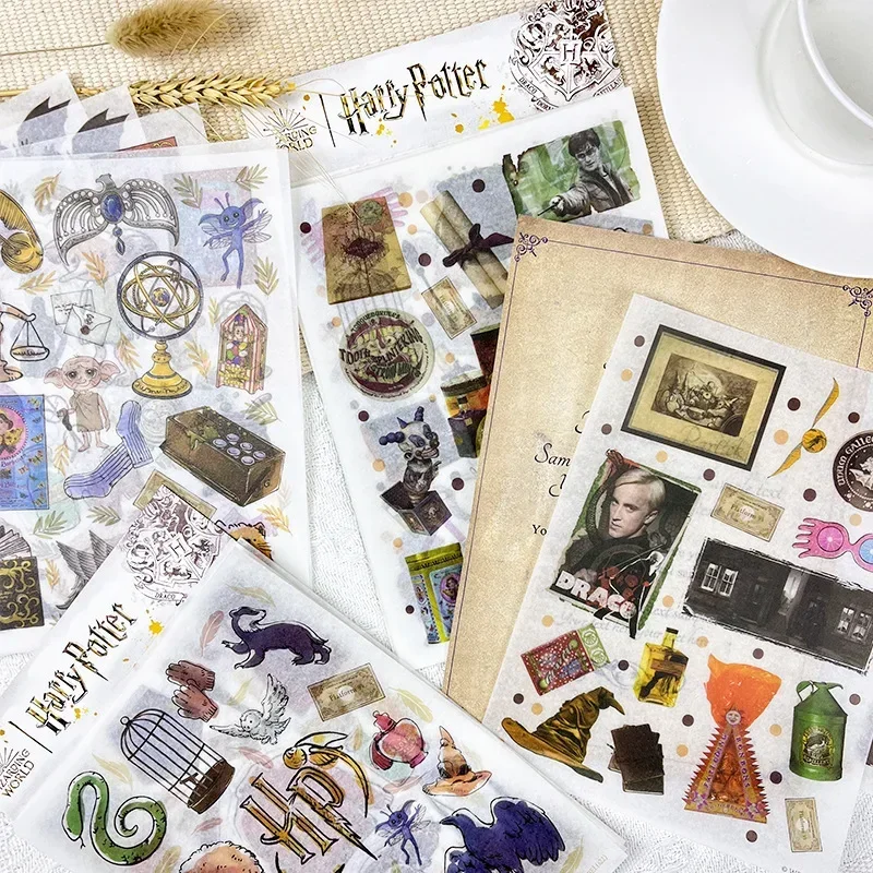 Cute Harries Potters 6pcs/set Sticker Toys Hermione Malfoy Anime Figure Cartoon Hogwarts Magic Sticker Children Birthday Gifts