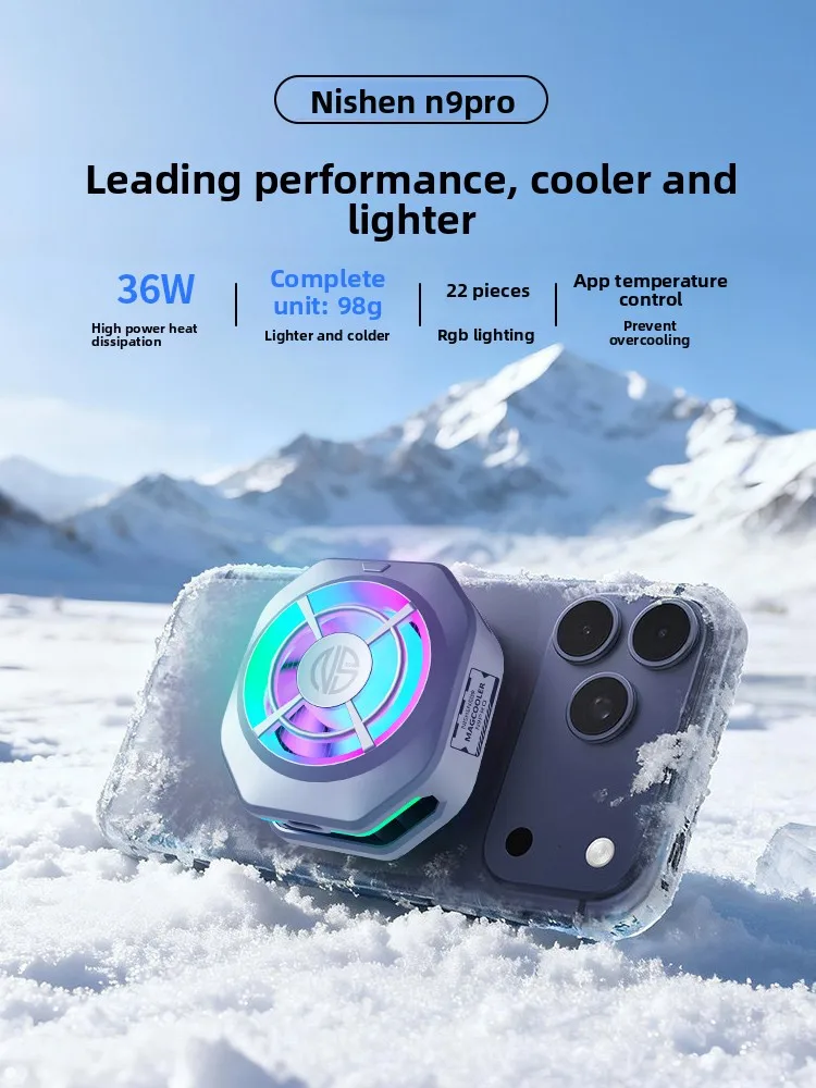 Nishen Air-Cooled Mobile Phone Radiator Magnetic Semiconductor Heat Dissipation for iPhone  iPad Cooling Back Clip