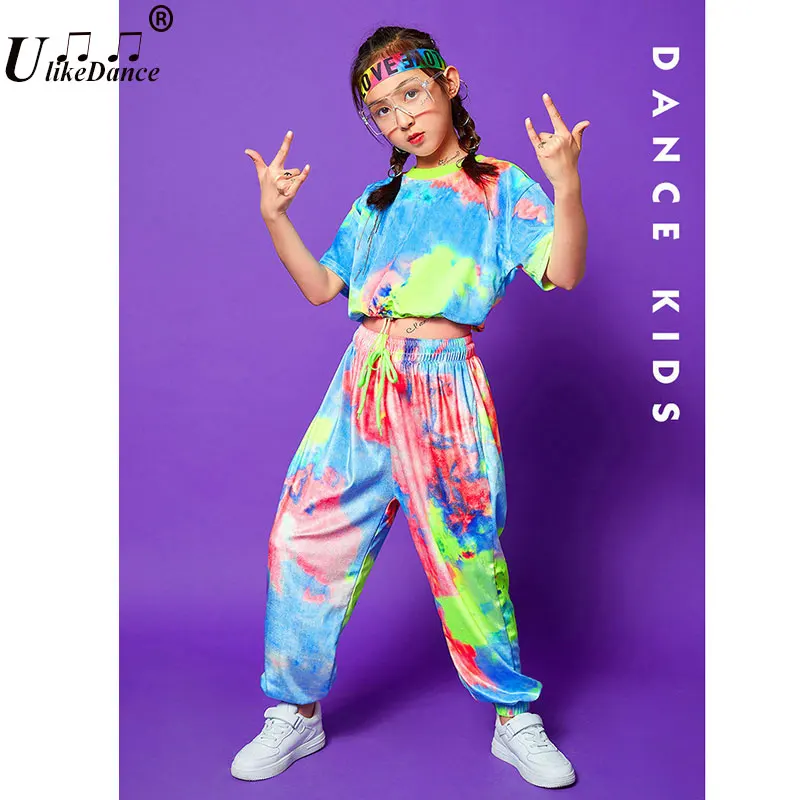 Kid Street Dance Mädchen Jazz Kostüm Hip Hop für Mädchen Ballsaal Kostüme Hip Hop Hosen Für Kinder Leistung Modern Dance Kleidung