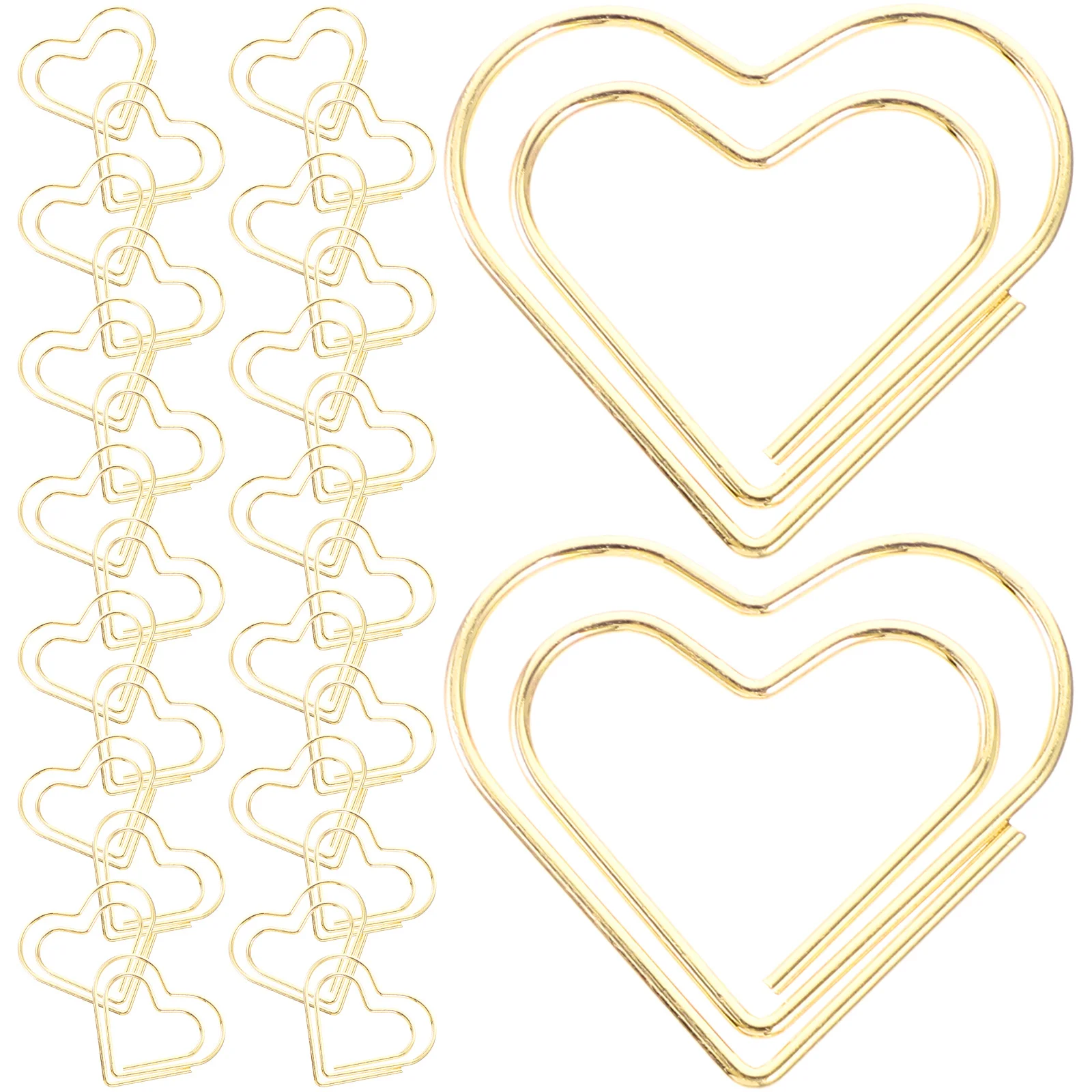 100Pcs Small Creative Paper Clips Heart Metal Clips for Office Study Document Scrapbook Organizer Delicate Paper Clip