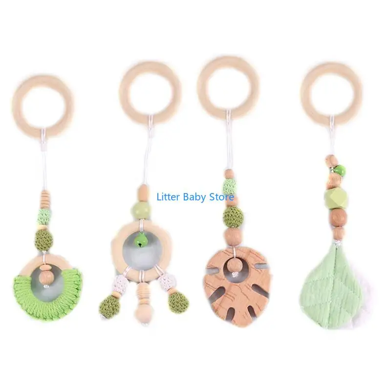 N80C 4x/set حبات حديثي الولادة يترك لعب الأطفال الطفل للعب الصالة الرياضية ديكور معلق أورنا