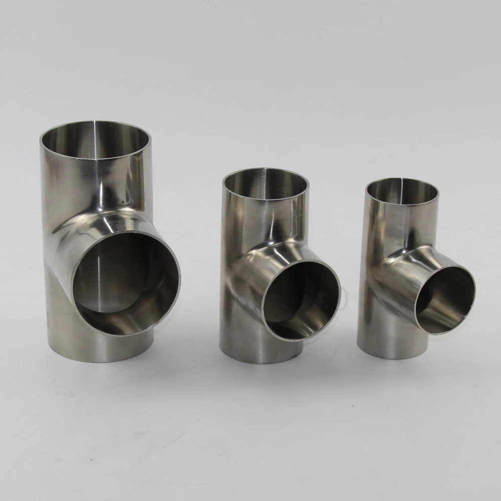 

304 stainless steel sanitary welding tee T pipe fittings mirror polished 12mm-159mm tee