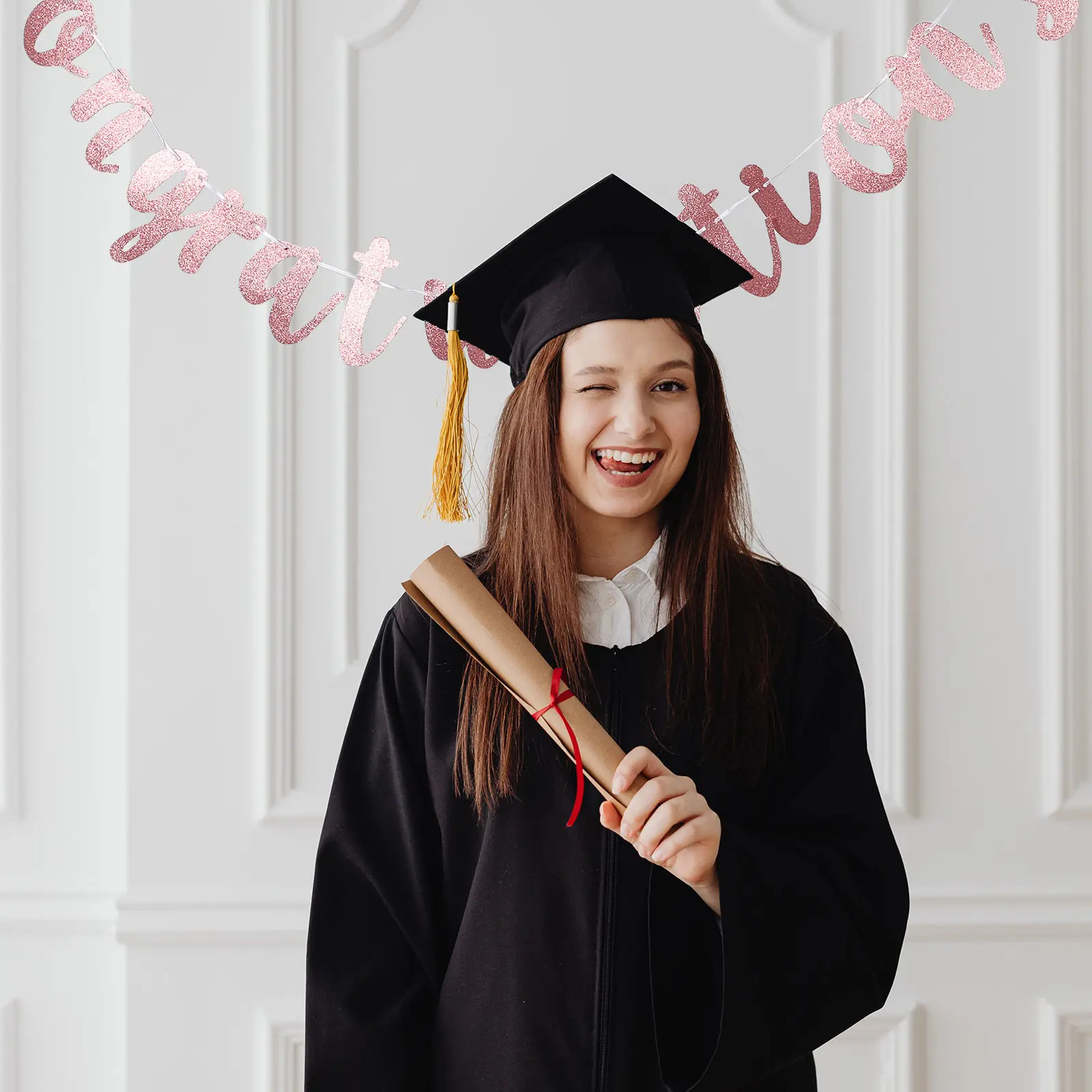 Stylish Graduation Season Hanging Banner Decor for Graduation Party Celebrations College High School Senior Class Reunion Photo