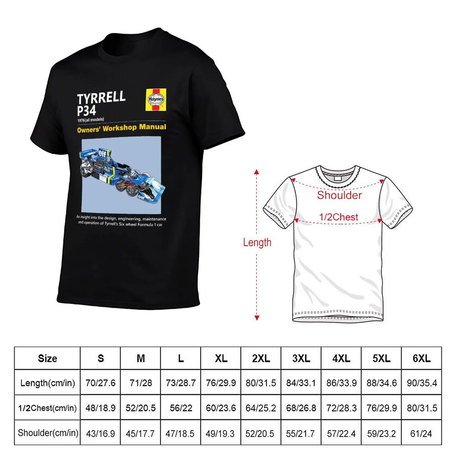 Tyrrell P34 T-Shirt football t shirt rapper graphic tees fashion shirts topping heavyweight t shirts for men