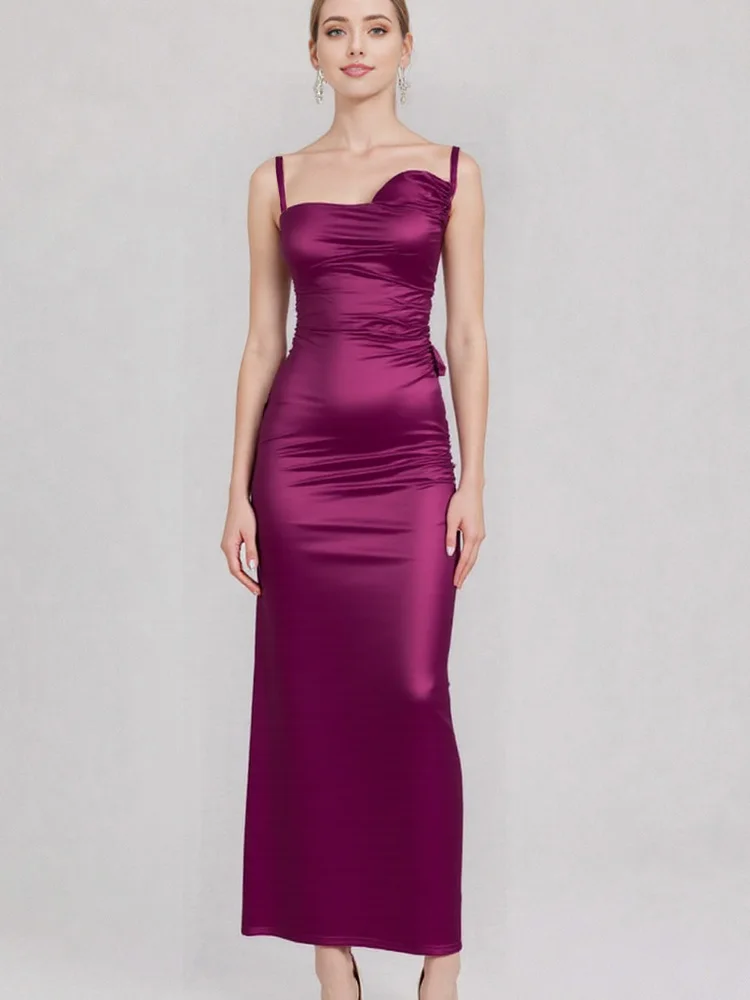 New Backless Sleeveless Summer Bandage Dress Elegant Chic Evening Party Dresses Fashion Sexy Long Strap Dress Club Robe