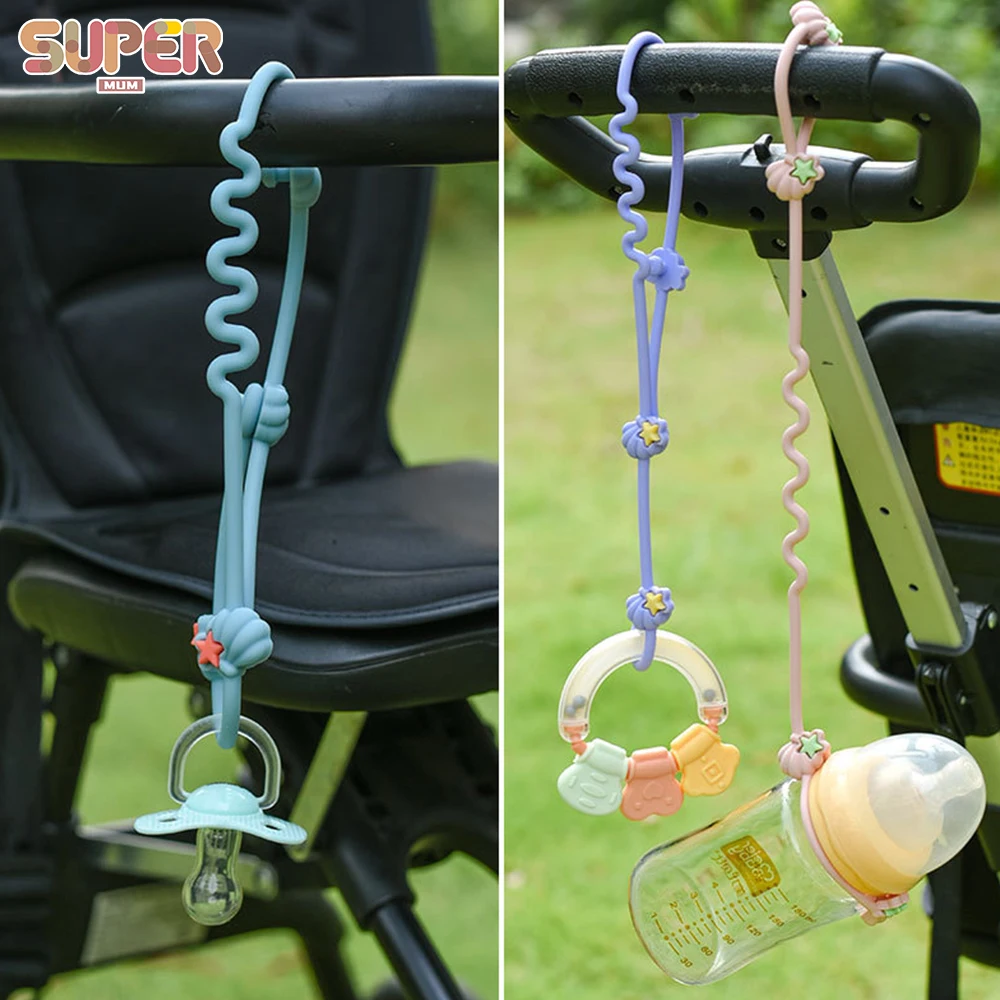 Silicone Anti-lost Chain Strap Adjustable Shell Shape Silicon Pacifier Holder Chain Baby Teether Toys Straps Stroller Accessori