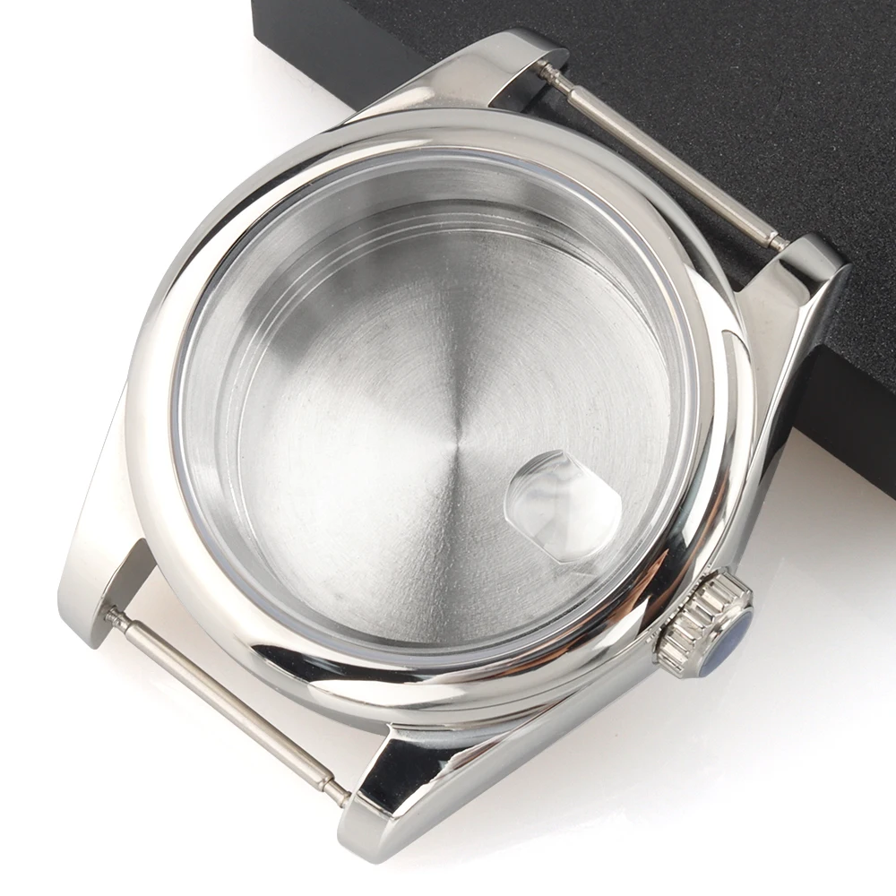 

Silver Sapphire Glass 36mm 39mm Men's Watch Case Fit NH35 NH36 Automatic Movement 28.5mm Dial Stainless Steel Waterproof Case