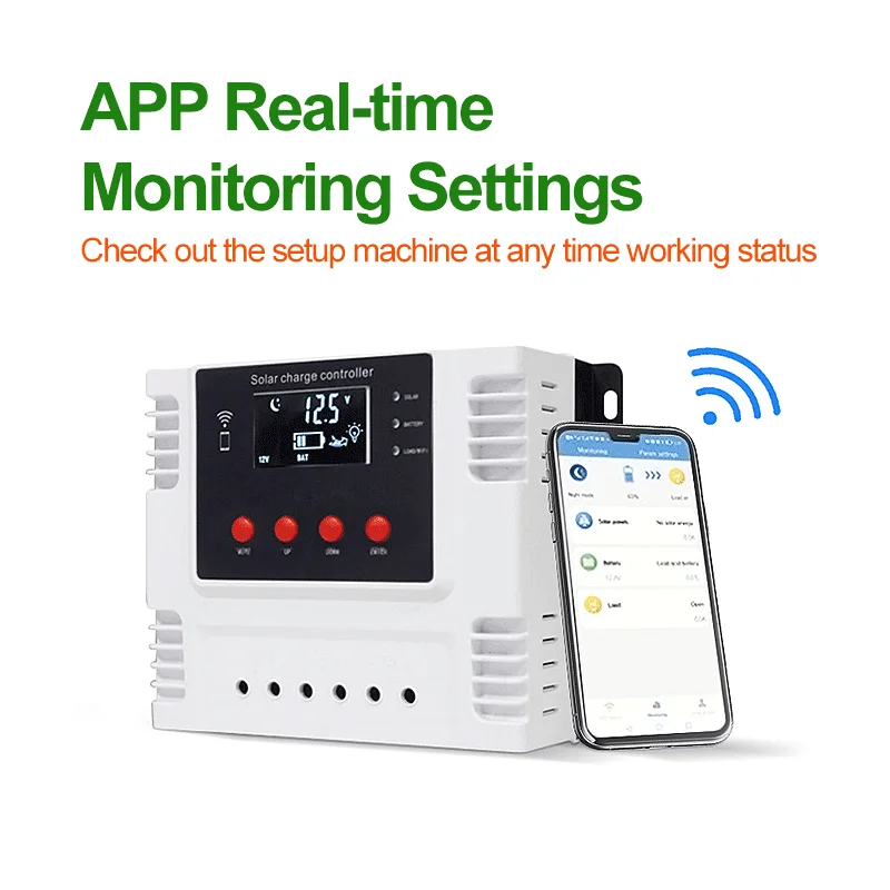 Pwm Solar Controller 10A 20A 30A 40A 50A 60A Batterij Laden En Ontladen 12V 24V 48V Auto fotovoltaïsche Systeem Controllers