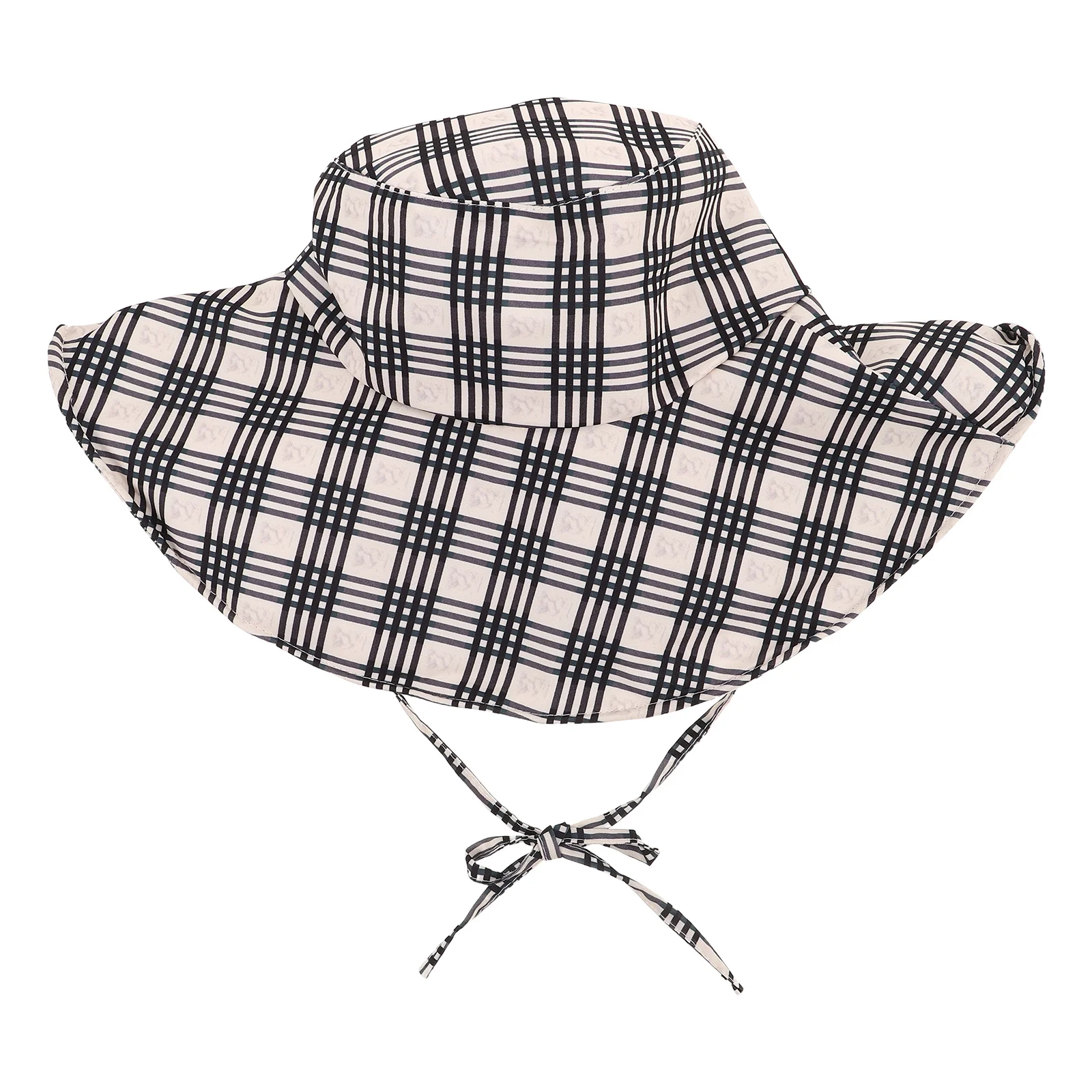 

Uv Protection Wide Brim Sun Hat Stylish Plaid Foldable Hiking Travel Summer Cap Bucket Hat Women's Outdoor Hats
