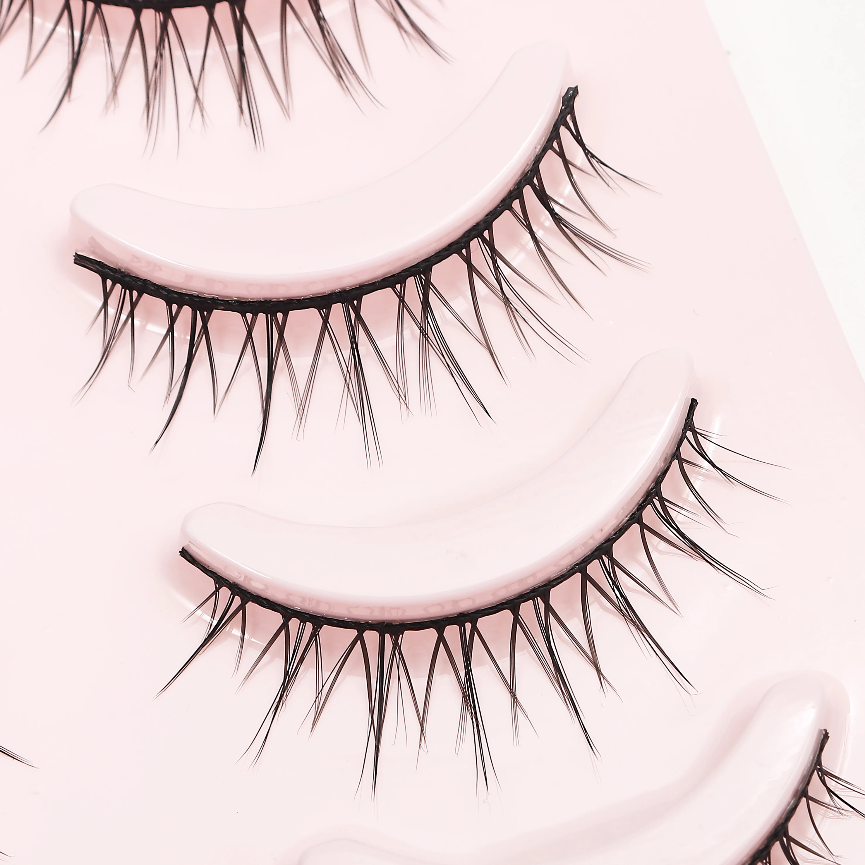 DINGSEN Gefälschte Wimpern, Anime-Wimpern, 5 Paar kleine Teufel-Wimpern, natürliches tägliches Make-up, Manga-Wimpern, transparente Band-Wimpern – Detail 10