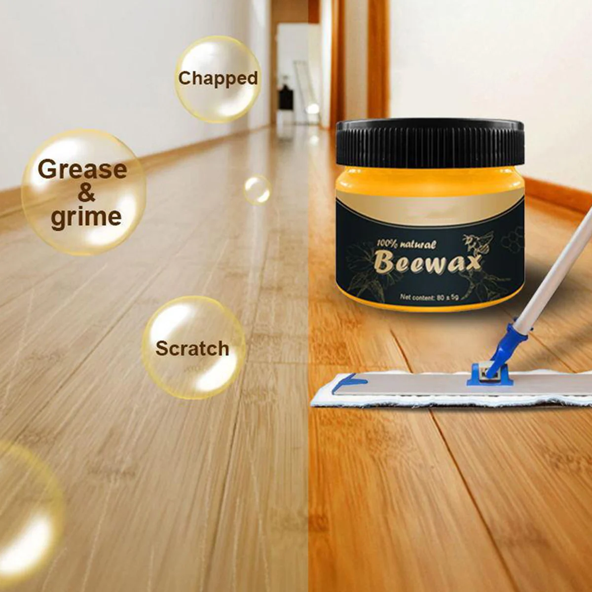 

1Pcs Wood Seasoning Beeswax Care Polishing Wax Orange Towel Included Wood Polishing Beeswax Waterproof