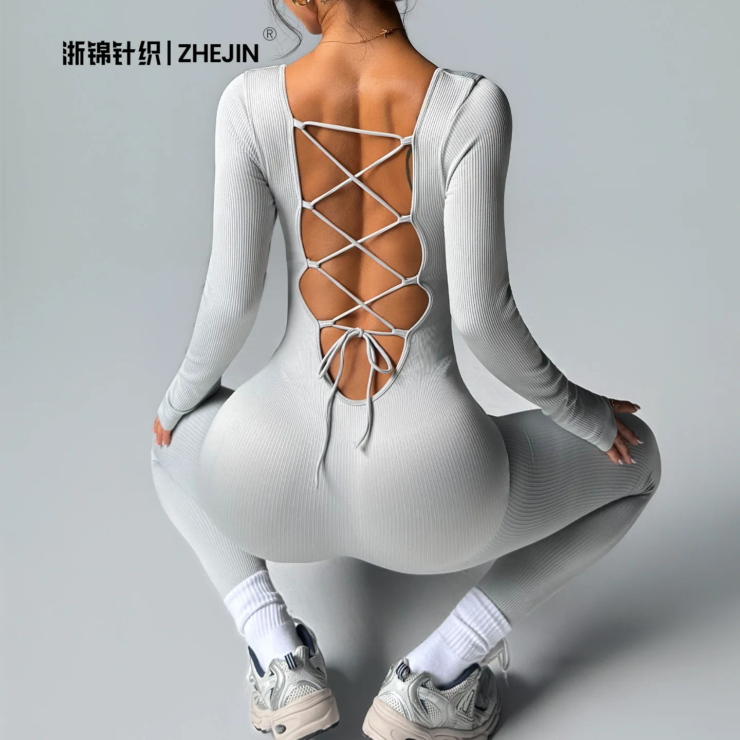 

Бесшовный костюм для йоги, спортивный комплект, одежда для фитнеса, йоги, коррекции фигуры, штаны для йоги, повседневная верхняя одежда, эластичный комбинезон с открытой спиной