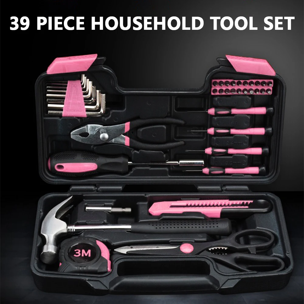 

39-piece Repair Combination Ratchet Crochet Hammer Wrench Screwdriver Bit Toolbox Maintenance Vehicle-mounted Repair Kit