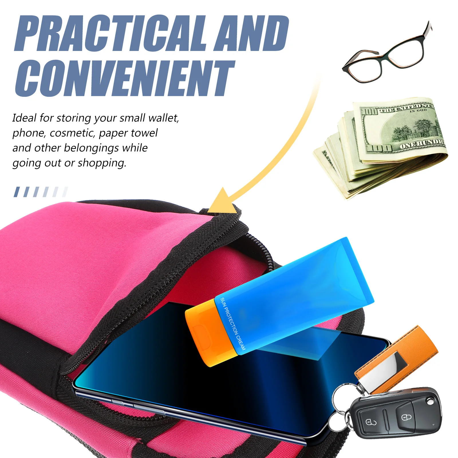 

1Pcs Phone Arm Bag Large Capacity Waterproof Sports Armbag for Running Fitness Outdoor Activities Mobile Holder with Anti-Slip