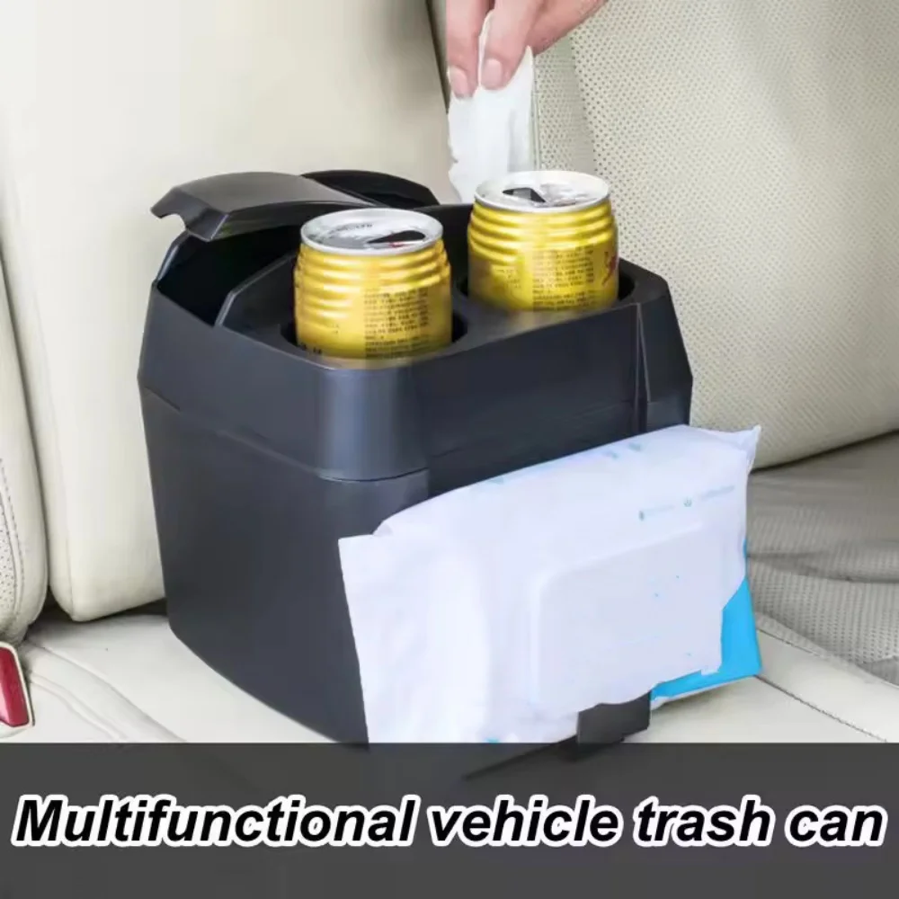 Getränkehalter, Mülleimer für Auto, Auto, Getränkehalter, Mülleimer, extra großer Abfallbehälter, Aufbewahrungsbox, multifunktionaler Fahrzeug-Mülleimer
