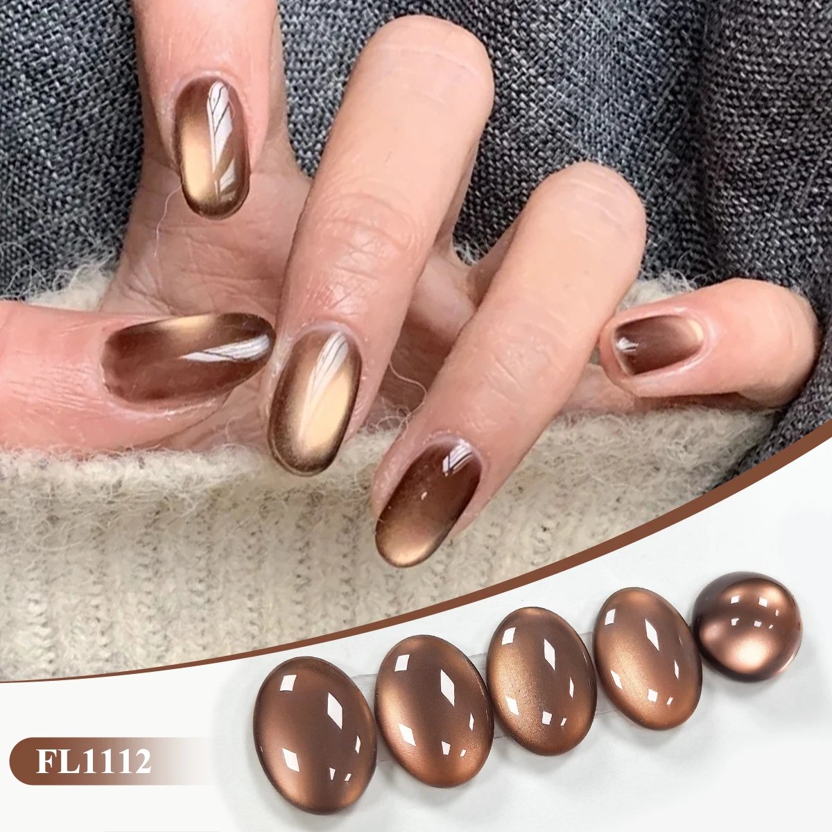 10ml Coffee Sunset Cat Magnetic Gel Nail Polish Glass Bead Cat Eye Semi Permanent Soak Off UV LED Gel Varnish Nail Supplies DIY