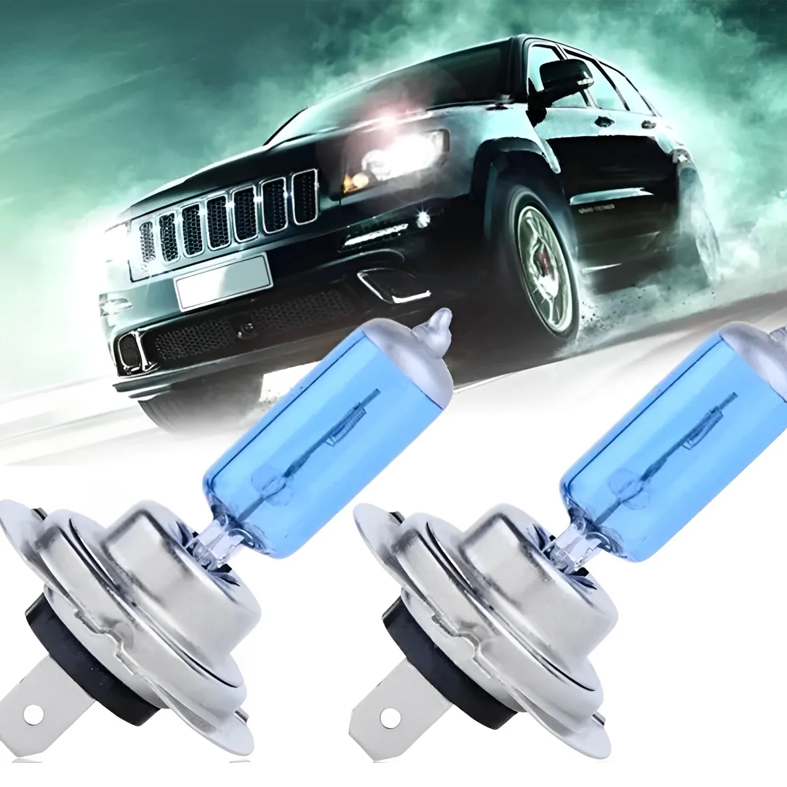 

2PCS H4 100W 12V Super Bright White Fog Lights Halogen Bulb High Power Car Headlights Lamp Car Light Source parking