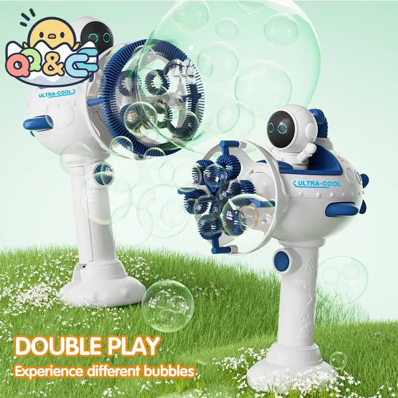 

Children Handheld Electric Bubble Gun Soap Blowing Spacemen Bubble Machine Summer Outdoor Party Toys for Kids Birthday Gifts