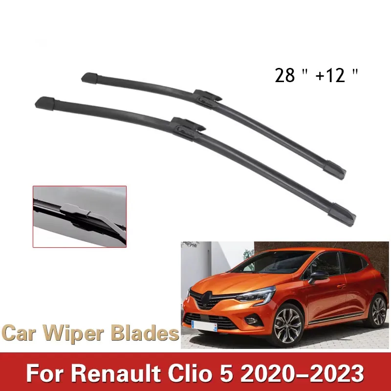

For Renault Clio Lutecia 5 V BF 2020 2021 2022 2023 Car Front Wiper Blades Window Windshield Windscreen Brushes Cutter Cleaning