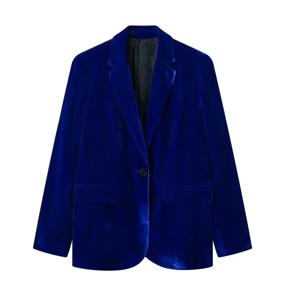 

Velvet Suit Jacket Wholesale European And American Style Women's Flap Pocket Pants Export Fashion