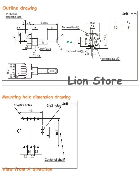 5-200pcs SRBV181004 For ALPS Rotary switch for audio & home appliance applications 8-position signal switching Shaft length 15mm