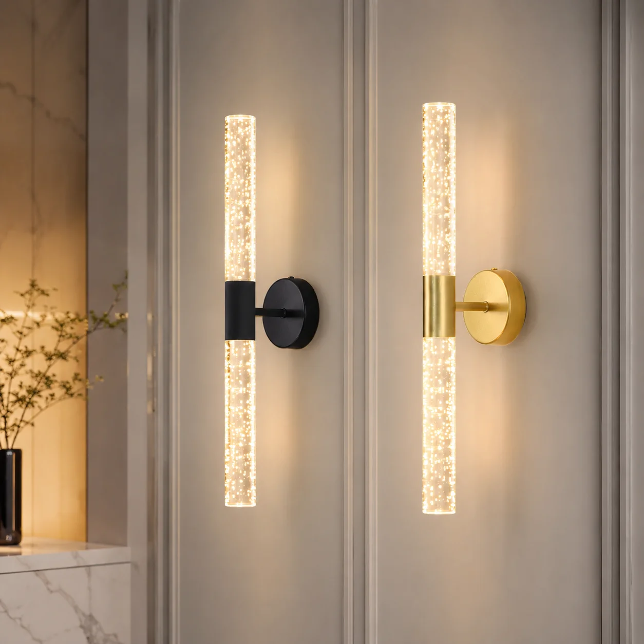 Nordic Crystal Bubble LED Wall Lamp Modern Indoor Wall Sconce for Bedroom Bedside Living Room Corridor Home Decor AC85-265V