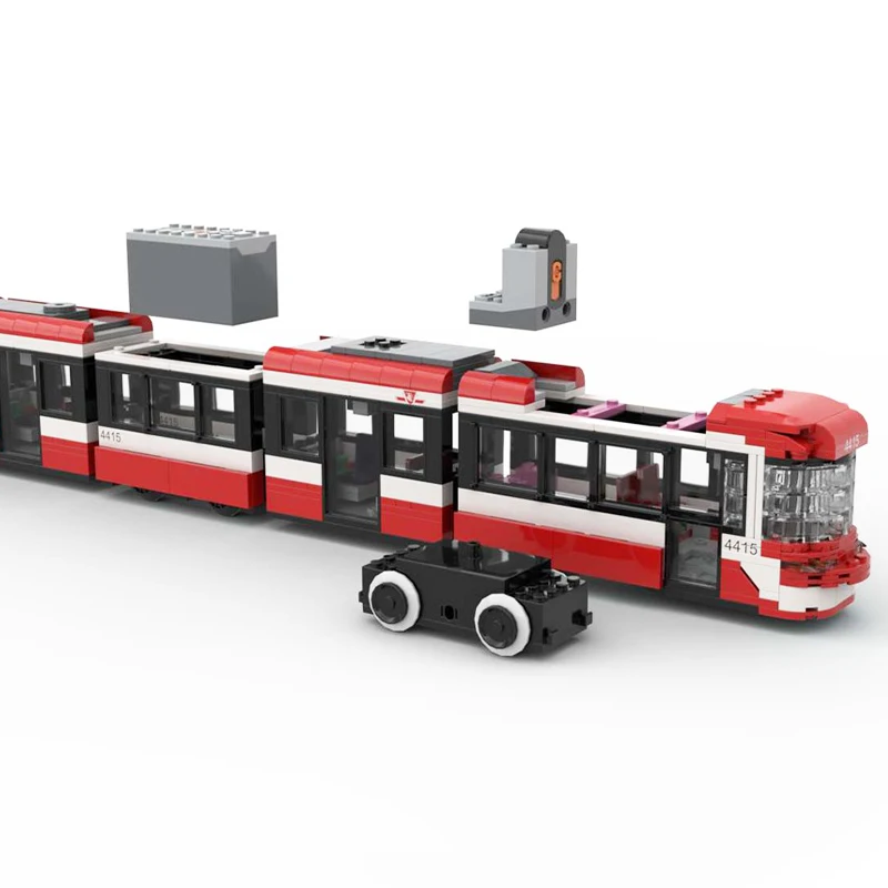 MOC Railway Motor Train Sets TTC Flexity Streetcar MOC Building Blocks Tram Model Technology Bricks Toys Gifts For Kids Adults