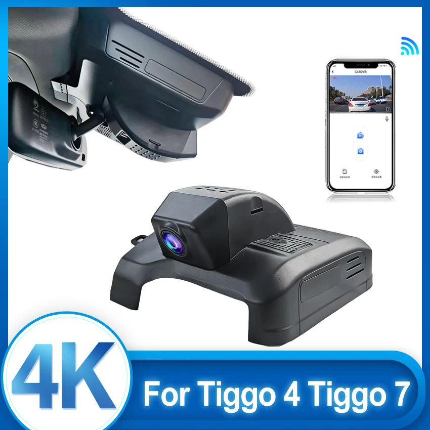 Plug and Play Dash Cam Front and Rear Car DVR Camera Wifi Video Recorder 4K 2160P For Chery Tiggo 4 Tiggo 7 2024 2025 2026